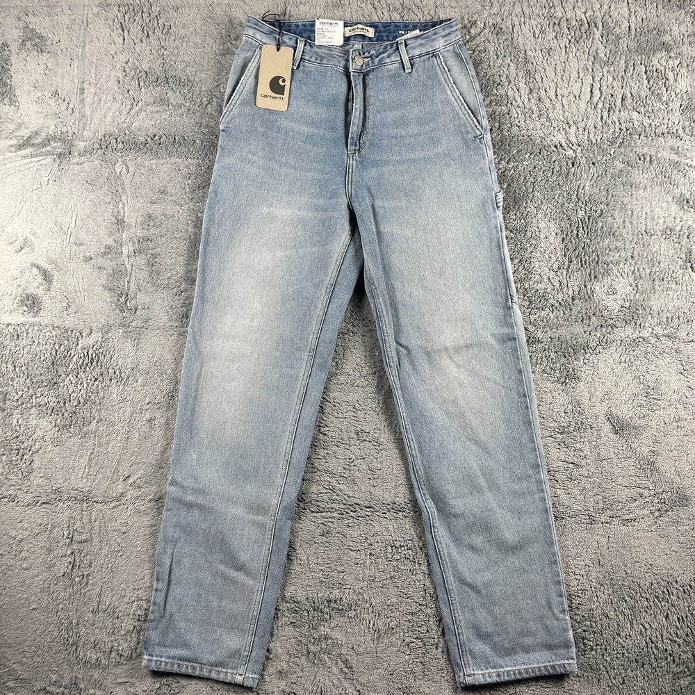 Carhartt WIP Pierce Jeans Womens 27 Blue Denim Light Stone Washed Boyfriend Fit